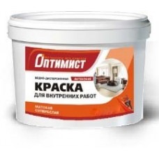 W202, ОПТИМИСТ Краска для внутренних работ, акриловая, матовая, белая, 14кг.